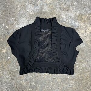 Black Ruffle Lace Short Sleeve Bolero
